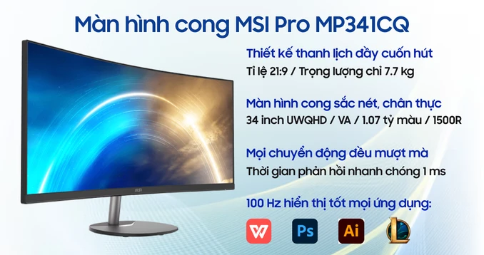 Màn hình cong MSI Pro MP341CQ