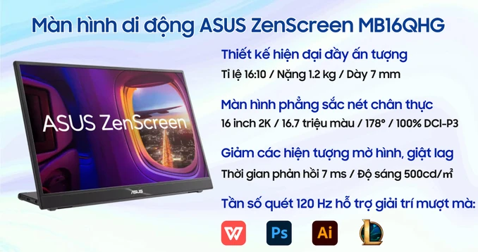 Màn hình di động ASUS ZenScreen MB16QHG 16 inch