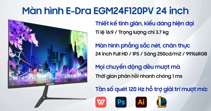Màn hình E-Dra EGM24F120PV 24 inch