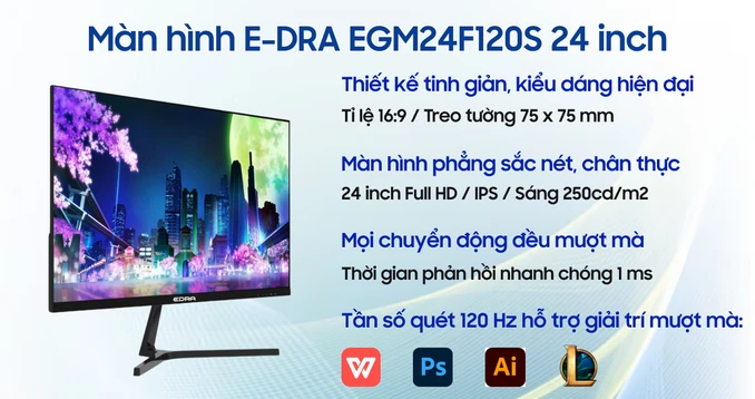 Màn hình E-DRA EGM24F120S 24 inch