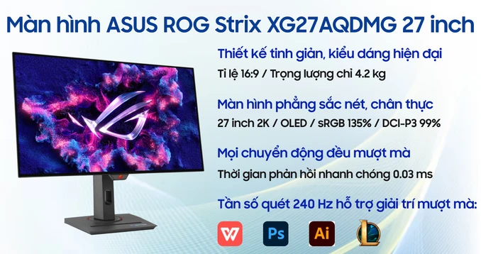 Màn hình Gaming ASUS ROG Strix OLED XG27AQDMG 27 inch