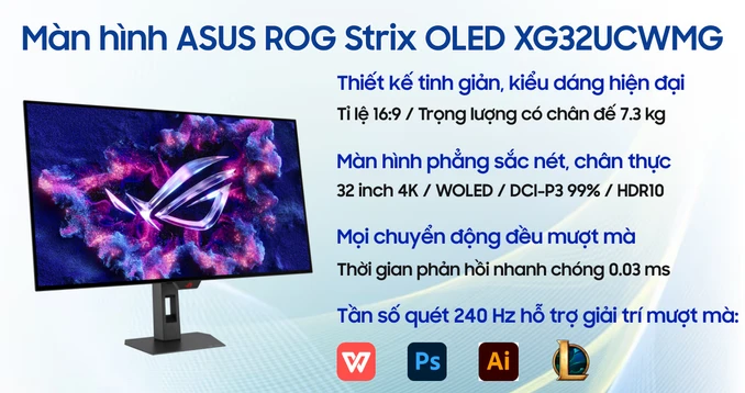 Màn hình Gaming ASUS ROG Strix OLED XG32UCWMG 32 inch