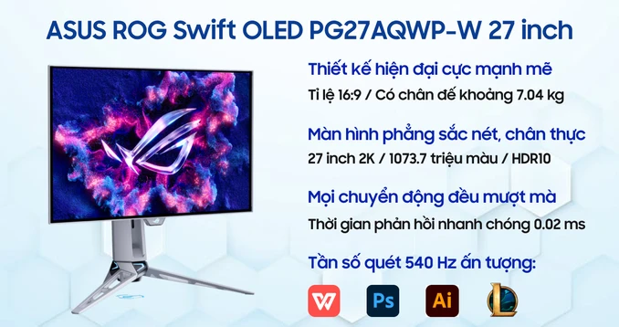 Màn hình Gaming ASUS ROG Swift OLED PG27AQWP-W 27 inch