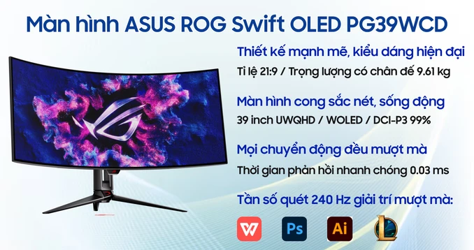 Màn hình Gaming ASUS ROG Swift OLED PG39WCD 39 inch