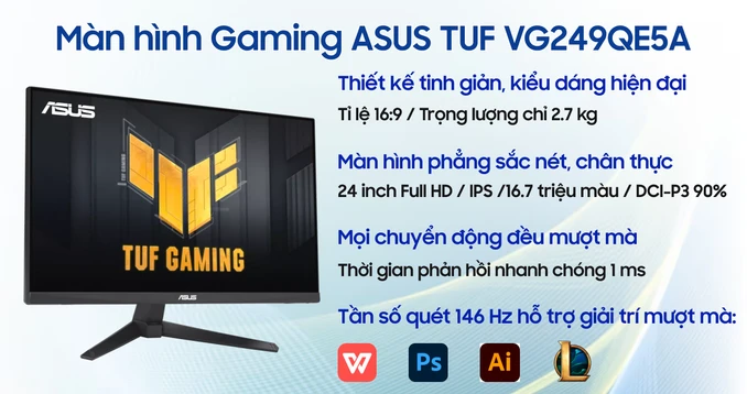 Màn hình Gaming ASUS TUF VG249QE5A 24 inch