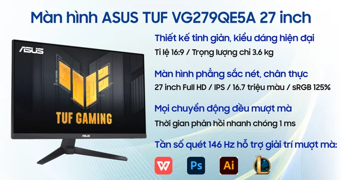 Màn hình Gaming ASUS TUF VG279QE5A 27 inch