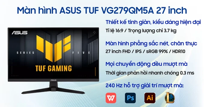 Màn hình Gaming ASUS TUF VG279QM5A 27 inch