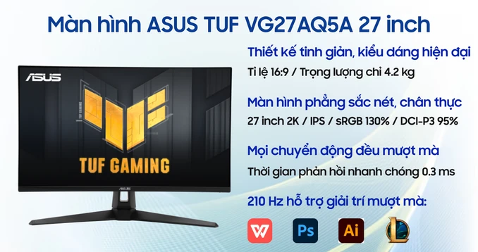 Màn hình Gaming ASUS TUF VG27AQ5A 27 inch