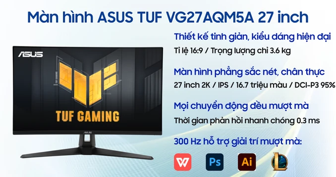 Màn hình Gaming ASUS TUF VG27AQM5A 27 inch