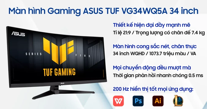 Màn hình Gaming ASUS TUF VG34WQ5A 34 inch Màn hình Gaming ASUS TUF VG34WQ5A 34 inch - 1