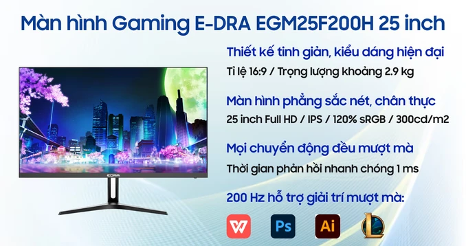 Màn hình Gaming E-DRA EGM25F200H 25 inch