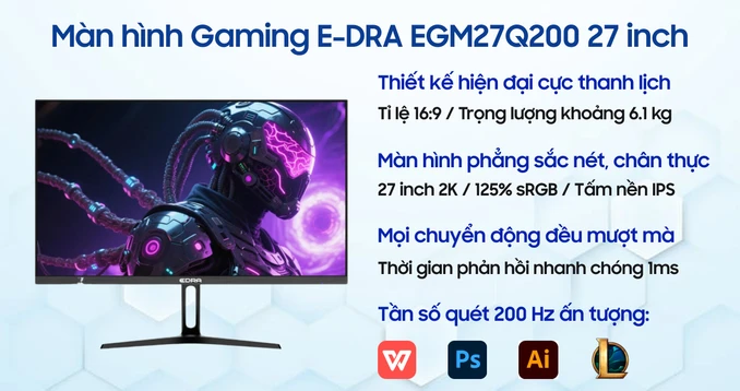 Màn hình Gaming E-DRA EGM27Q200 27 inch