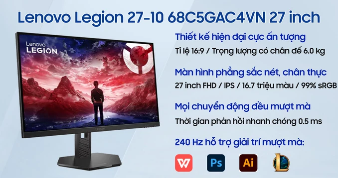 Màn hình Gaming Lenovo Legion 27-10 68C5GAC4VN 27 inch