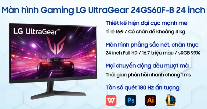 Màn hình LG UltraGear 24GS60F-B