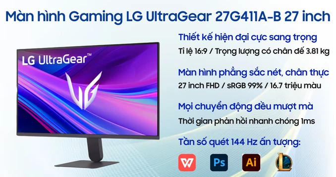 Màn hình Gaming LG UltraGear 27G411A-B 27 inch