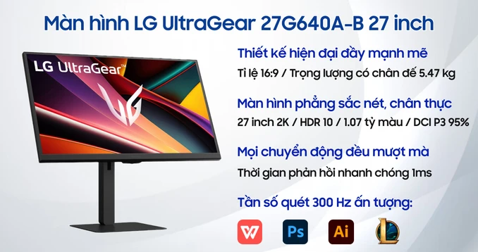 Màn hình Gaming LG UltraGear 27G640A-B 27 inch