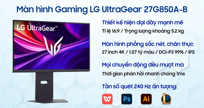 Màn hình Gaming LG UltraGear 27G850A-B