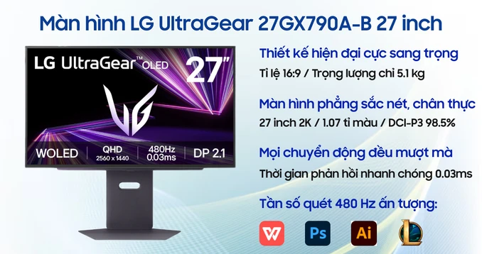 Màn hình Gaming LG UltraGear 27GX790A-B 27 inch