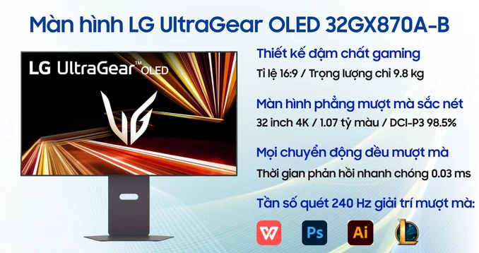 Màn hình Gaming LG UltraGear OLED 32GX870A-B 32 inch