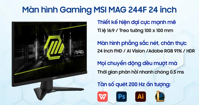 Màn hình Gaming MSI MAG 244F 24 inch