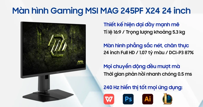 Màn hình Gaming MSI MAG 245PF X24 24 inch - 1