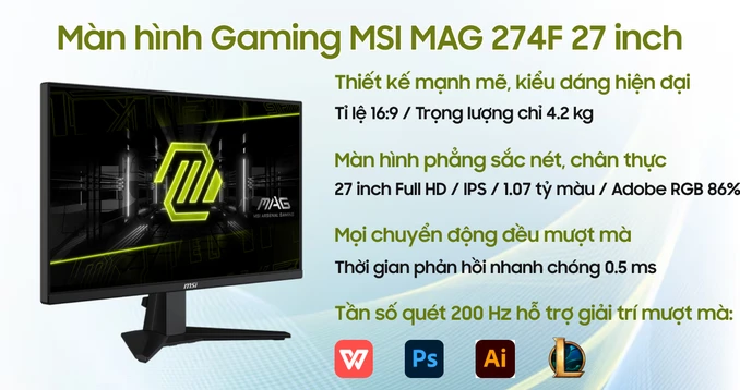 Màn hình Gaming MSI MAG 274F 27 inch