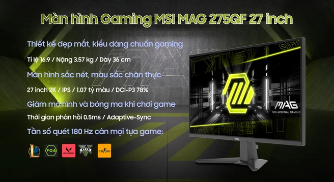 Màn hình Gaming MSI MAG 275QF 27 inch