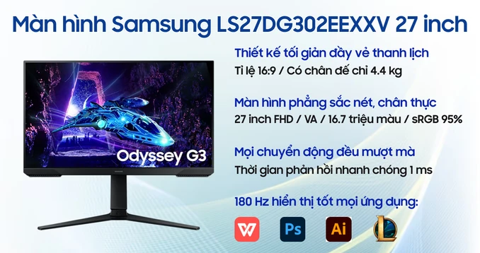 Màn hình Gaming Samsung Odyssey G3 G30D LS27DG302EEXXV 27 inch