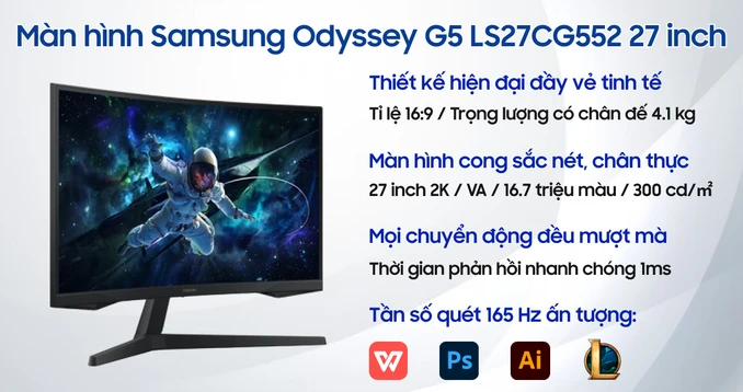 Màn hình Gaming Samsung Odyssey G5 LS27CG552 27 inch