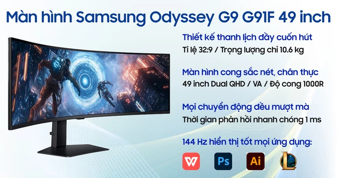 Màn hình Gaming Samsung Odyssey G9 G91F LS49FG912EEXXV 49 inch