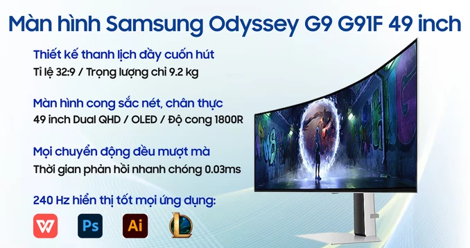 Màn hình Gaming Samsung Odyssey OLED G9 G93SD LS49DG930SEXXV 49 inch