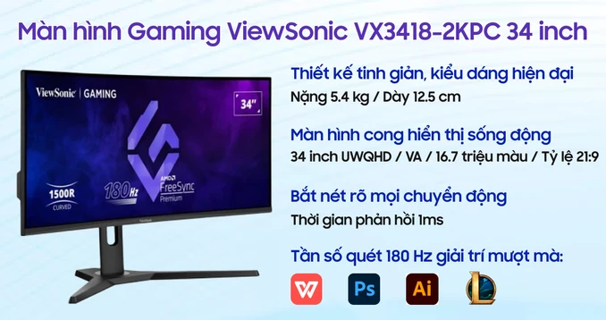 Màn hình Gaming ViewSonic VX3418-2KPC 34 inch