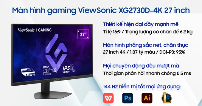 Màn hình gaming ViewSonic XG2730D-4K 27 inch