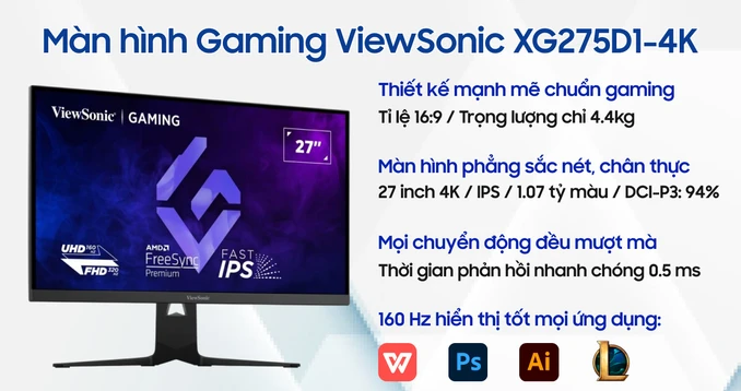 Màn hình Gaming ViewSonic XG275D1-4K 27 inch