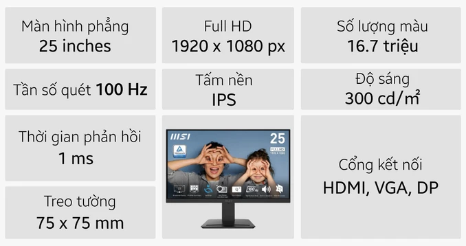 Màn hình MSI MP253 25 inch
