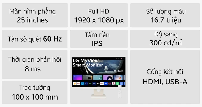 Màn hình thông minh LG MyView 25SR50F 25 inch