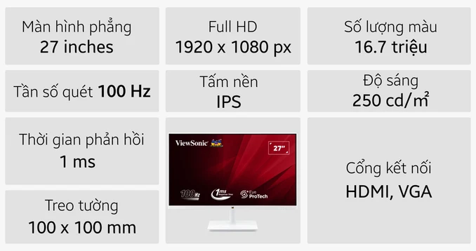 Màn hình ViewSonic VA2732-HW 27 inch