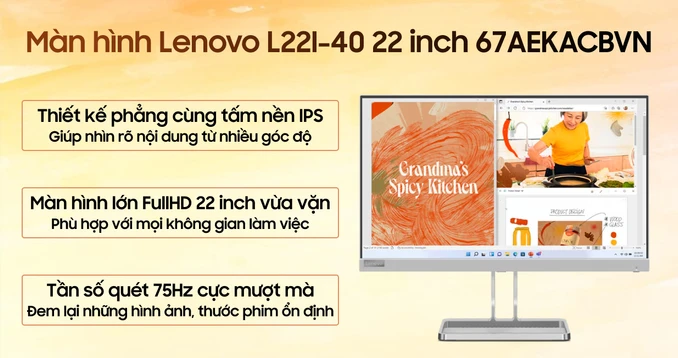 Màn hình Lenovo L22I-40 22 inch 67AEKACBVN