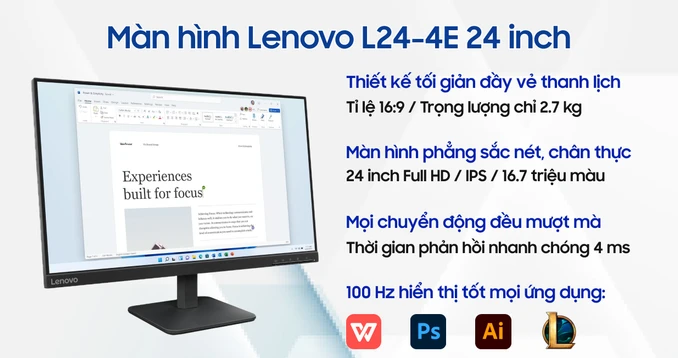 Màn hình Lenovo L24-4E 24 inch