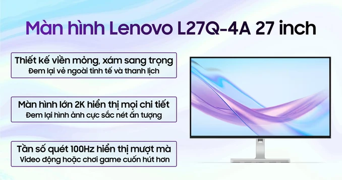 Màn hình Lenovo L27Q-4A 27 inch 67BFGAC6VN