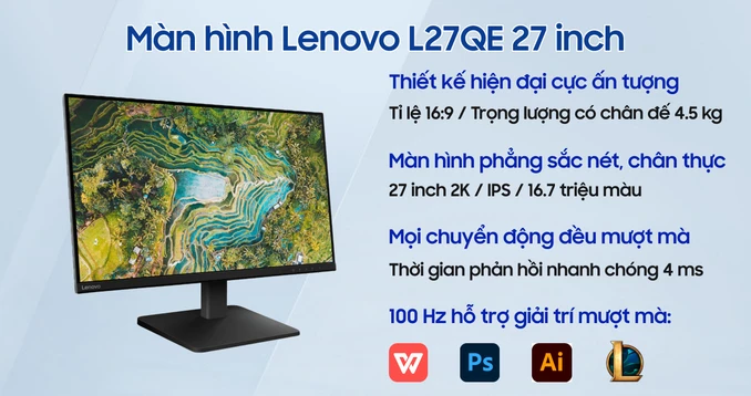 Màn hình Lenovo L27QE 27 inch