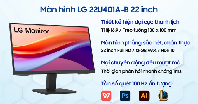 Màn hình LG 22U401A-B 22 inch