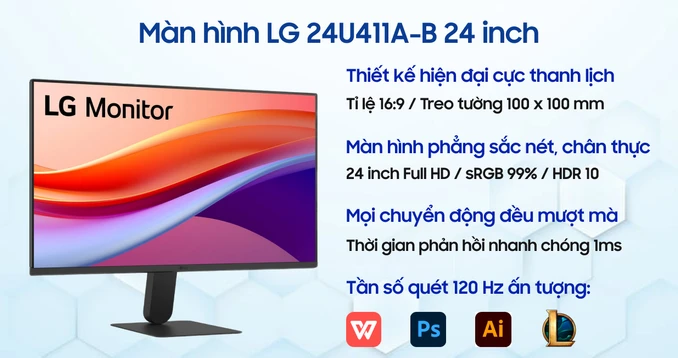 Màn hình LG 24U411A-B 24 inch