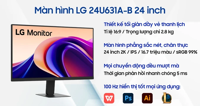 Màn hình LG 24U631A-B 24 inch