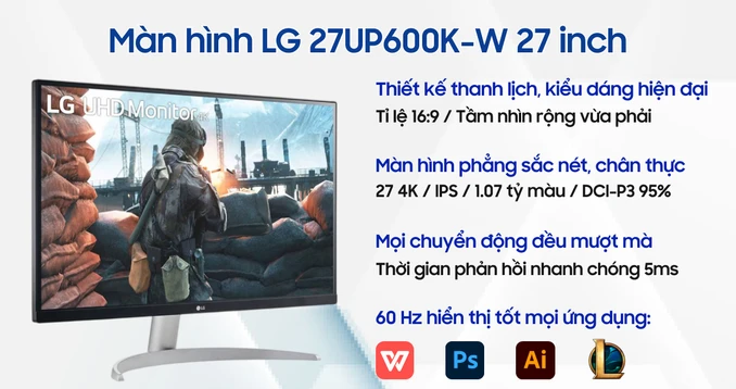 Màn hình LG 27UP600K-W 27 inch