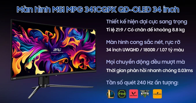 Màn hình MSI MPG 341CQPX QD-OLED 34 inch
