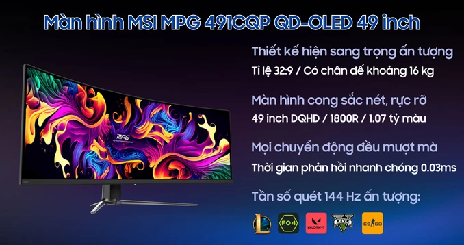 Màn hình MSI MPG 491CQP QD-OLED 49 inch