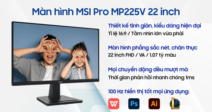 Màn hình MSI Pro MP225V 22 inch