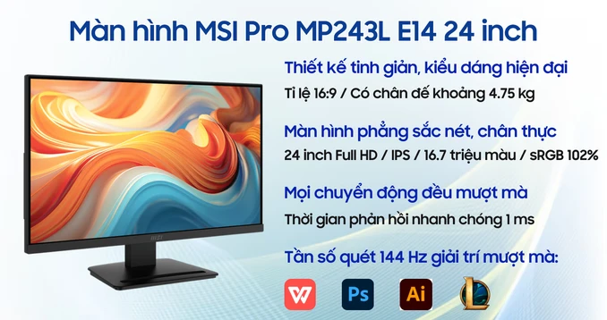 Màn hình MSI Pro MP243L E14 24 inch