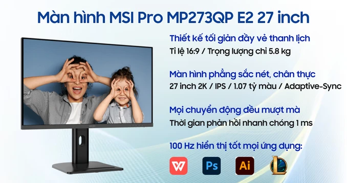Màn hình MSI Pro MP273QP E2 27 inch